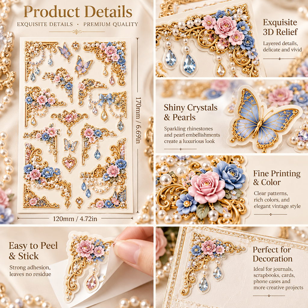 （5）Maximalist Baroque Corner Border Sticker Pack