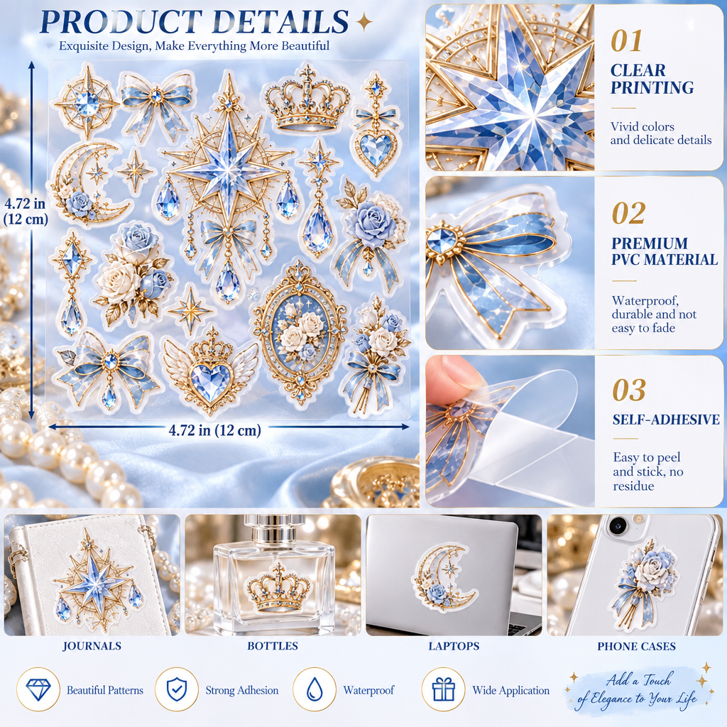 （4）Star Crystal Badge Sticker Pack