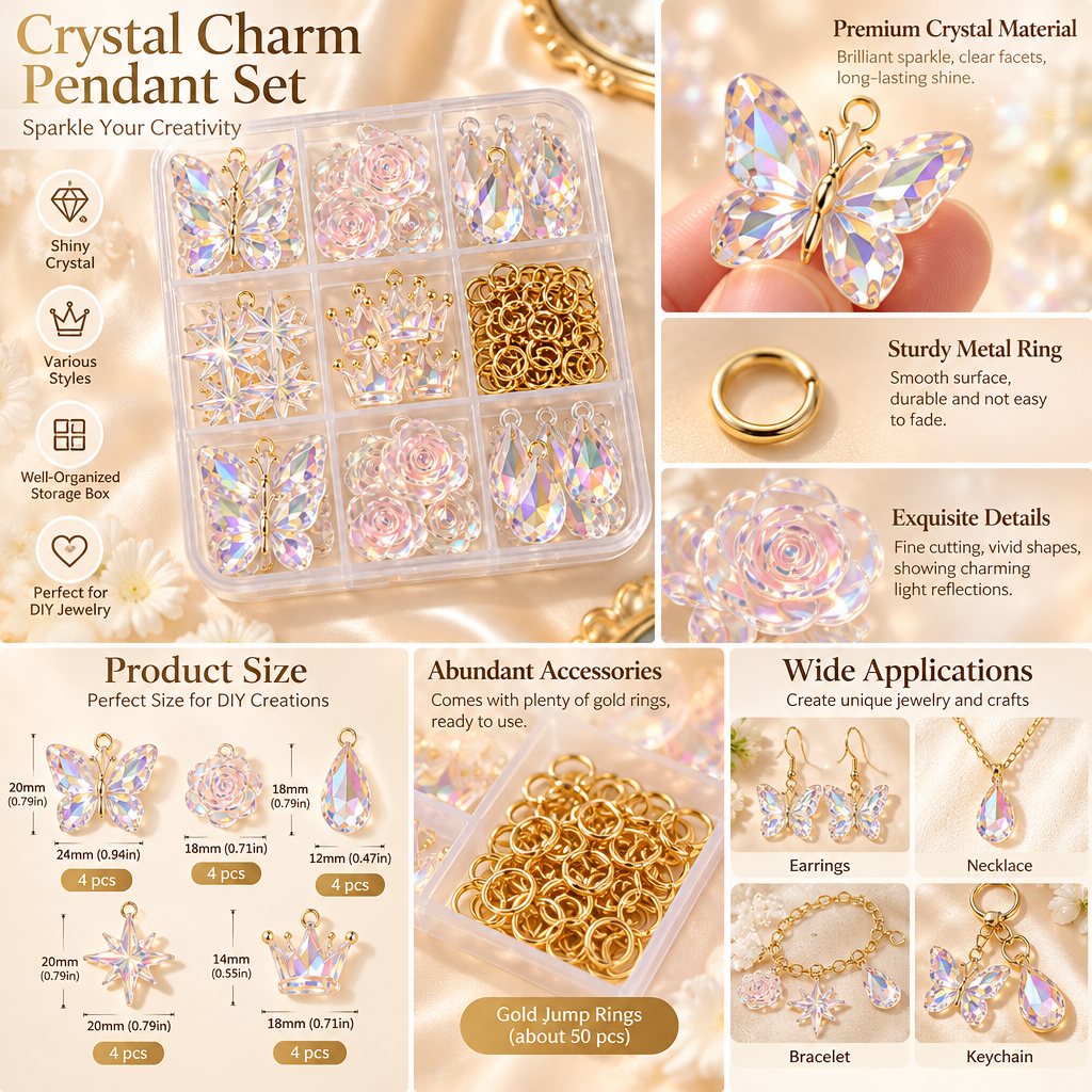 （7）Crystal Charm Acrylic Chip Pack