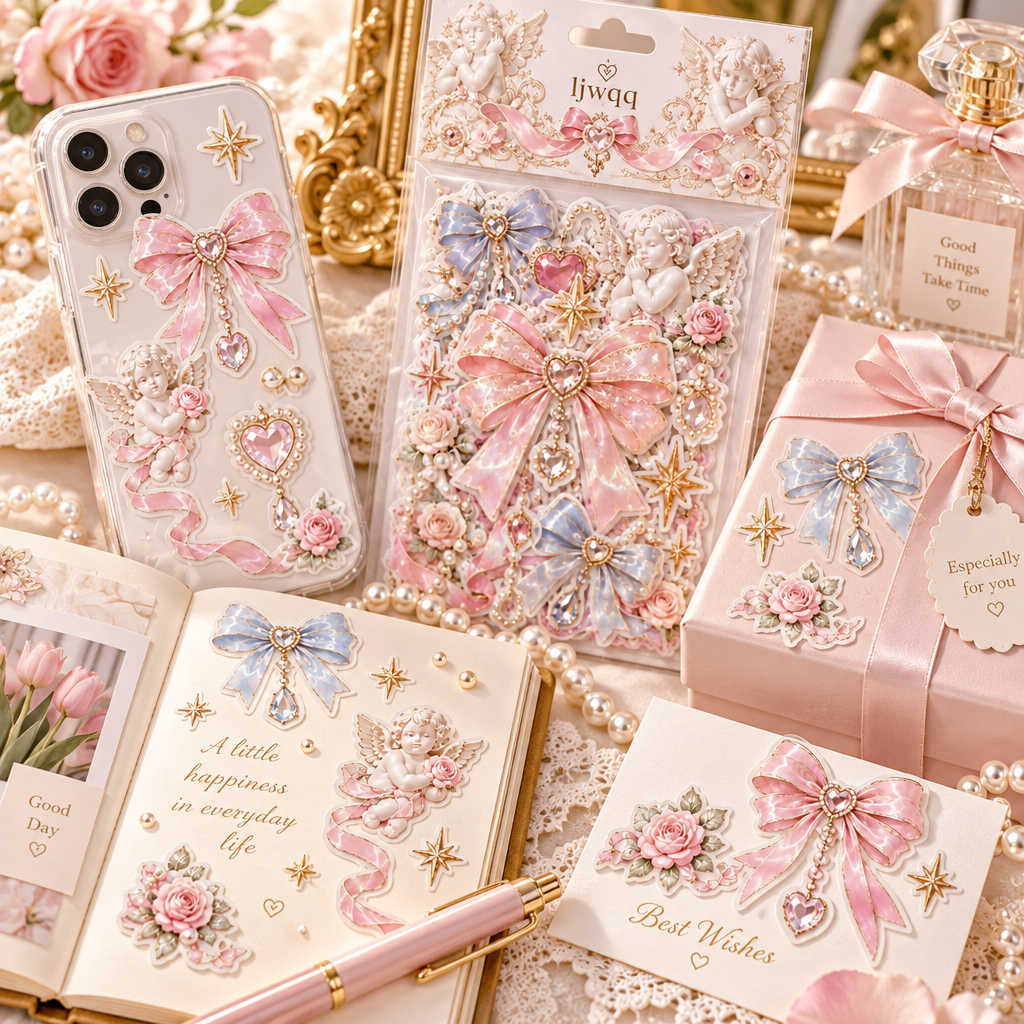 （2）Gem Ribbon Bow Sticker Sheet Pack