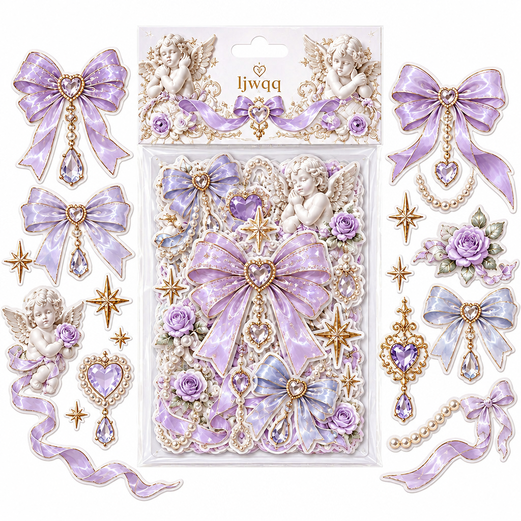 （2）Gem Ribbon Bow Sticker Sheet Pack