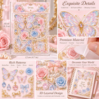 Butterfly & Rose Resin Charm Keychain DIY Kit