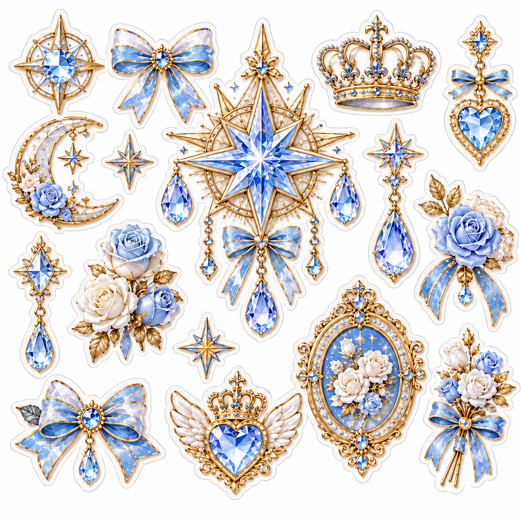 （4）Star Crystal Badge Sticker Pack