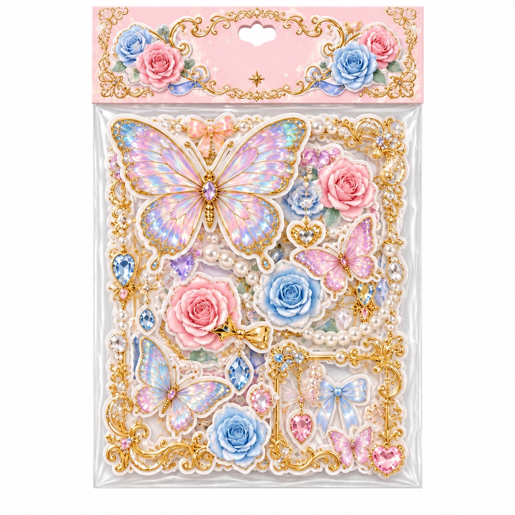 Butterfly & Rose Resin Charm Keychain DIY Kit