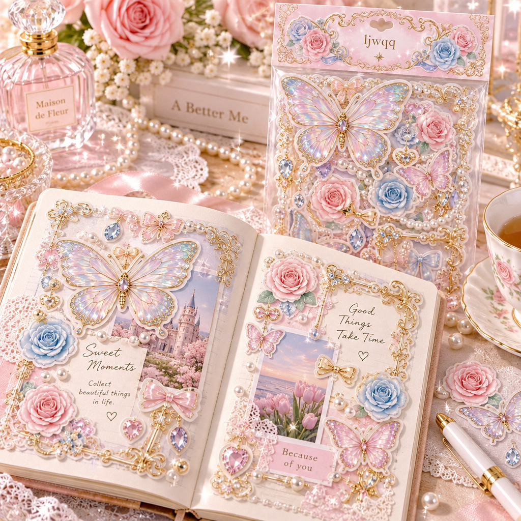 Butterfly & Rose Resin Charm Keychain DIY Kit