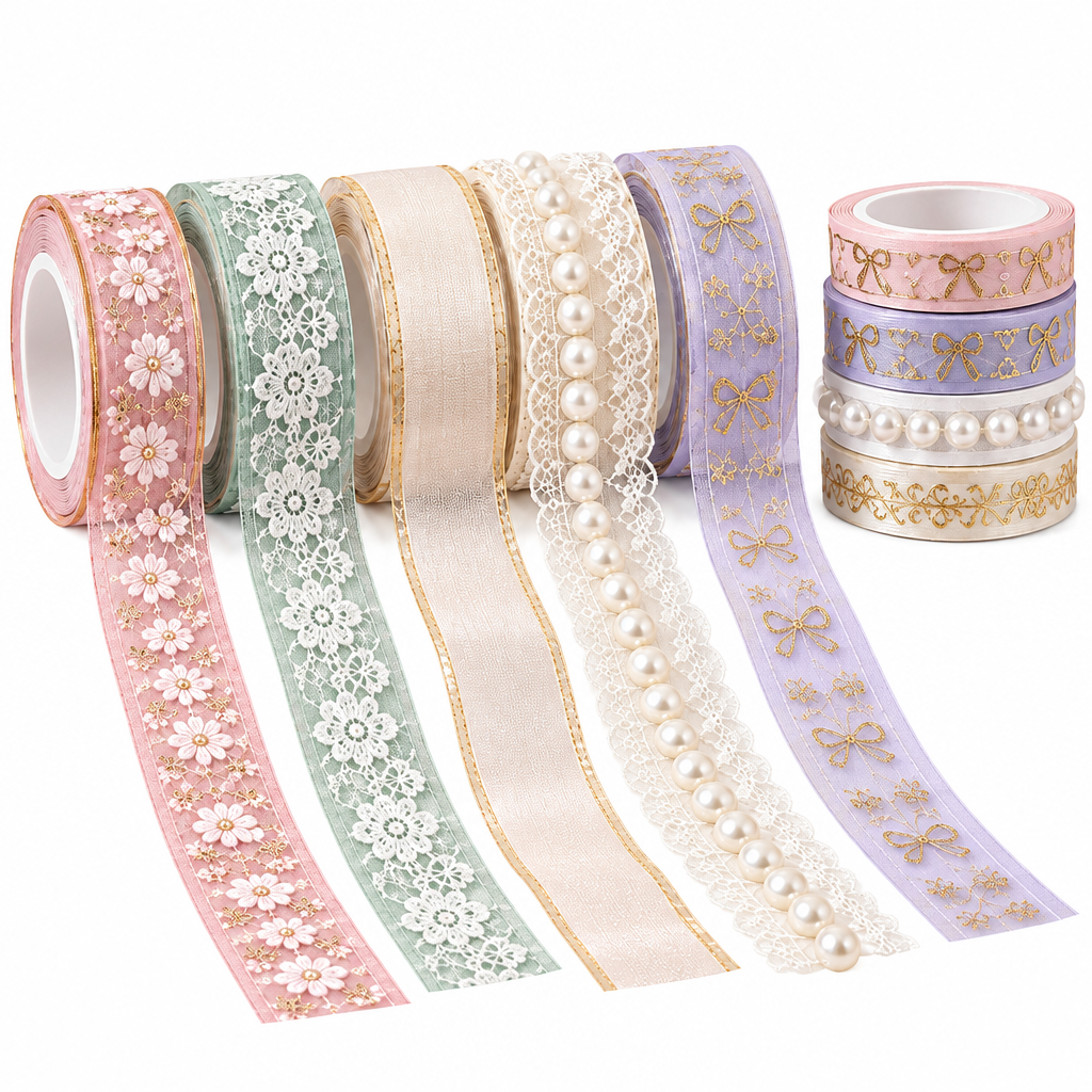 （6）Pearl Lace Washi Tape Set