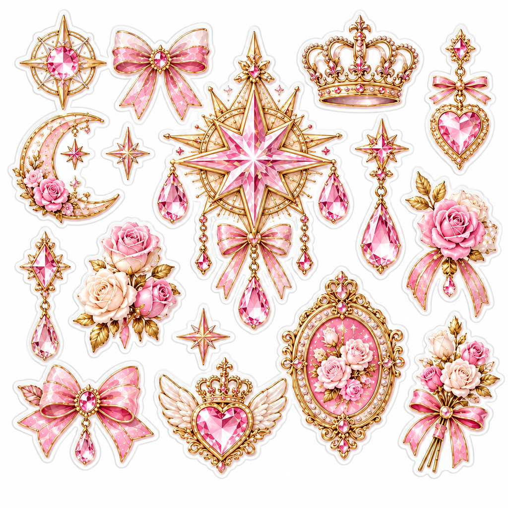 （4）Star Crystal Badge Sticker Pack