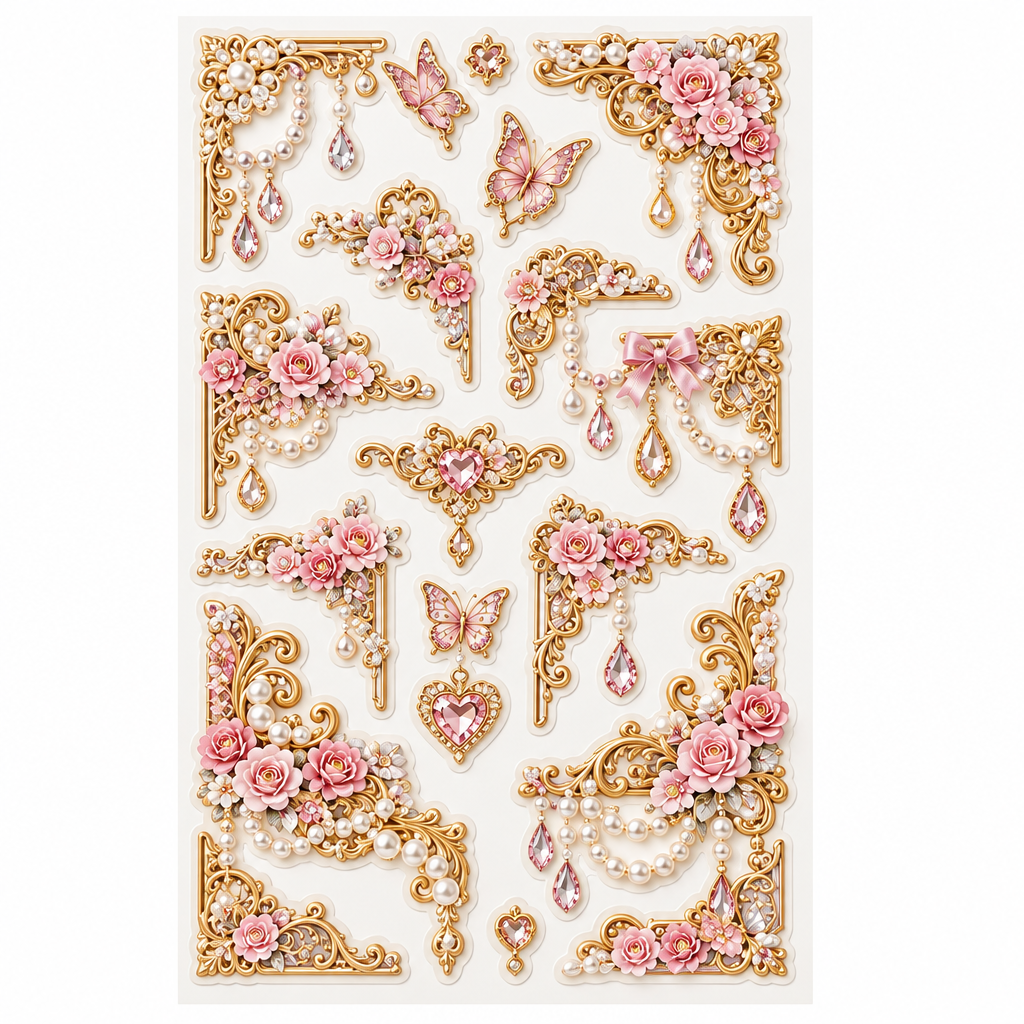 （5）Maximalist Baroque Corner Border Sticker Pack
